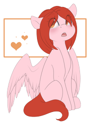 Size: 1280x1754 | Tagged: safe, artist:rue-willings, oc, oc only, oc:weathervane, pegasus, pony, blushing, solo