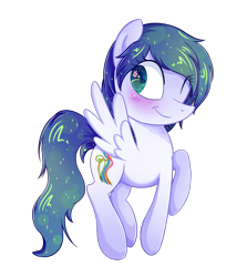 Size: 2500x2800 | Tagged: safe, artist:patchnpaw, oc, oc only, oc:graceful motion, pegasus, pony, blushing, cute, one eye closed, pose, simple background, smiling, solo, transparent background