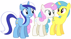 Size: 17900x10000 | Tagged: safe, artist:tardifice, lemon hearts, minuette, twinkleshine, amending fences, absurd resolution, simple background, transparent background, trio, vector