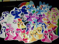 Size: 2560x1920 | Tagged: safe, apple bloom, applejack, bon bon, dj pon-3, fluttershy, nurse redheart, octavia melody, pinkie pie, princess luna, rarity, scootaloo, starlight glimmer, sunset shimmer, sweetie belle, sweetie drops, twilight sparkle, twilight sparkle (alicorn), vapor trail, vinyl scratch, alicorn, earth pony, pony, :3, calendar of lunas, clothes, commonity, cookie, cute, dashstorm, female, food, irl, jackletree, lidded eyes, mare, meme, mouth hold, multeity, photo, s1 luna, scarf, sitting, sitting catface meme, so much flutter, sparkle sparkle sparkle, spread wings, sticker, too much pink energy is dangerous