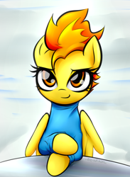 Size: 1626x2225 | Tagged: safe, artist:jetwave, spitfire, pony, clothes, crossed hooves, looking at you, solo, sweater