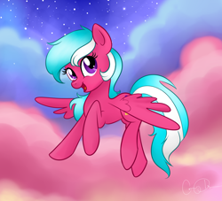 Size: 2938x2667 | Tagged: safe, artist:domickee, oc, oc only, oc:free current, pegasus, pony, female, flying, solo