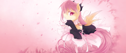 Size: 2560x1080 | Tagged: safe, artist:cyanaeolin, edit, fluttershy, bat pony, pony, flower, flutterbat, race swap, rose petals, solo, ultra widescreen, wallpaper, wallpaper edit, widescreen