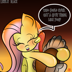 Size: 1000x1000 | Tagged: safe, artist:lennonblack, fluttershy, bird, pegasus, pony, cute, hug, patreon, patreon logo, shyabetes, thanksgiving, turkey