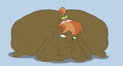 Size: 1280x690 | Tagged: safe, artist:astr0zone, button mash, pony, bhm, button smash, fat, hat, huge butt, large butt, male, morbidly obese, obese, plot, solo