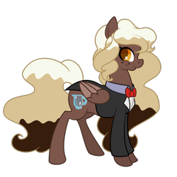 Size: 3000x3000 | Tagged: safe, artist:besttubahorse, artist:paintponi, oc, oc only, oc:sweet mocha, pegasus, pony, collaboration, clothes, cutie mark, female, mare, simple background, solo, transparent background, tuxedo, vector