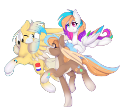 Size: 1920x1692 | Tagged: safe, artist:clefficia, oc, oc only, earth pony, pegasus, pony, feather, female, mare, simple background, transparent background