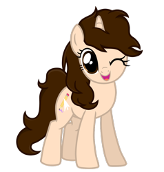 Size: 1024x1075 | Tagged: safe, artist:posey-11, oc, oc only, pony, unicorn, female, looking at you, mare, one eye closed, simple background, solo, transparent background, vector, wink