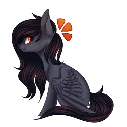 Size: 1654x1654 | Tagged: safe, artist:inviizzible, oc, oc only, oc:fire strand, pegasus, pony, female, mare, simple background, sitting, solo, transparent background