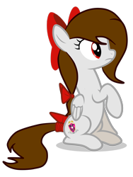 Size: 7000x9331 | Tagged: safe, artist:rsa.fim, edit, oc, oc only, oc:whisper hope, pegasus, pony, absurd resolution, bow, cutie mark, mexican, red eyes, ribbon, simple background, sitting, solo, tail bow, tail wrap, transparent background, unitárium, vector