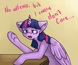 Size: 3000x2500 | Tagged: safe, artist:poisindoodles, twilight sparkle, twilight sparkle (alicorn), alicorn, pony, apathy, misspelling, reaction image, solo