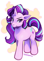 Size: 800x1108 | Tagged: safe, artist:momo-deary, starlight glimmer, pony, unicorn, female, mare, smiling, solo