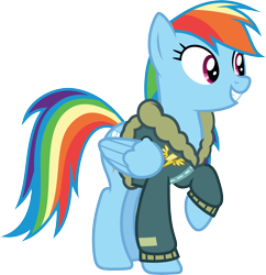 Size: 6001x6187 | Tagged: safe, artist:deratrox, rainbow dash, pegasus, pony, top bolt, .svg available, absurd resolution, bomber jacket, clothes, jacket, simple background, solo, transparent background, vector