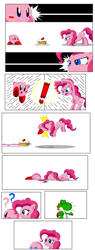 Size: 1400x3700 | Tagged: safe, artist:koopa-master, derpibooru import, pinkie pie, earth pony, pony, cake, comic, crossover, crying, kirby, kirby (character), mario, nintendo, plate, super mario bros., yoshi