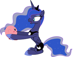 Size: 1163x918 | Tagged: safe, artist:chipmagnum, princess luna, alicorn, pony, crossover, kirby, kirby (character), kirby luna, nintendo, simple background, sitting, solo, transparent background, vector