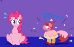 Size: 1076x682 | Tagged: safe, artist:ravenpuff, derpibooru import, pinkie pie, earth pony, pony, kirby, kirby (character), ponified