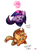 Size: 642x874 | Tagged: safe, artist:maraphy, artist:marraphy, derpibooru import, applejack, twilight sparkle, crossover, duo, kirby, kirby (character), kirby applejack, kirbyfied, magic, species swap