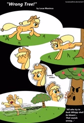 Size: 1700x2500 | Tagged: safe, artist:lucasmaxbros, derpibooru import, applejack, earth pony, pony, comic, kirby, whispy woods