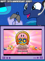 Size: 563x769 | Tagged: safe, princess luna, alicorn, pony, exploitable meme, gamer luna, gamer meme, kirby, meme, obligatory pony, tv meme