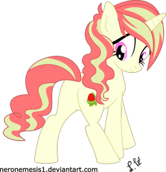 Size: 5429x5597 | Tagged: safe, artist:neronemesis1, oc, oc only, oc:strawberry lime, pony, unicorn, absurd resolution, plot, simple background, smiling, solo, transparent background