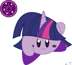 Size: 1094x990 | Tagged: safe, artist:silver-soldier, twilight sparkle, blob, crossover, kirby, kirby (character), kirby twilight, kirbyfied, simple background, slashy intensifies, solo, species swap, transparent background, vector