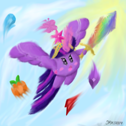 Size: 1250x1250 | Tagged: safe, artist:jrk08004, twilight sparkle, twilight sparkle (alicorn), alicorn, pony, big crown thingy, crossover, element of generosity, element of honesty, element of kindness, element of laughter, element of loyalty, element of magic, elements of harmony, female, gimp, kirby, kirby (character), kirby twilight, kirbyfied, mare, nintendo, parody, sword, weapon