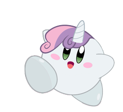 Size: 939x851 | Tagged: safe, artist:holsternicholson, sweetie belle, crossover, kirby, kirby (character), kirbyfied, nintendo, solo, species swap