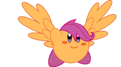 Size: 1024x565 | Tagged: safe, artist:holsternicholson, scootaloo, crossover, kirby, kirby (character), kirbyfied, solo, species swap