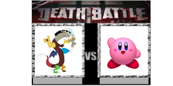 Size: 1240x618 | Tagged: safe, discord, draconequus, death battle, kirby, kirby (character)