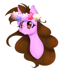 Size: 1766x1854 | Tagged: safe, artist:clefficia, oc, oc only, pony, unicorn, bust, female, floral head wreath, flower, mare, portrait, simple background, solo, transparent background