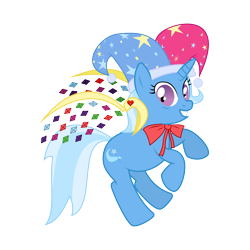 Size: 9600x9600 | Tagged: safe, artist:biel56789, trixie, absurd resolution, crazy eyes, crazy face, crossover, faic, hat, kirby, marx, simple background, solo, transparent background, vector, wings