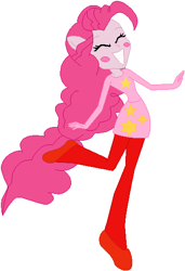 Size: 379x555 | Tagged: safe, artist:selenaede, artist:user15432, pinkie pie, human, equestria girls, barely eqg related, base used, blushing, clothes, cosplay, costume, crossover, kirby, kirby (character), nintendo, pink, ponied up, pony ears, shoes, super smash bros.