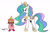 Size: 1024x669 | Tagged: safe, artist:cartoon-eric, princess celestia, alicorn, pony, cake, cakelestia, crossover, cute, cutelestia, duo, food, hoof on chest, kirby, kirby (character), kirby celestia, signature, smiling