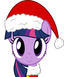 Size: 6979x8464 | Tagged: safe, artist:pink1ejack, part of a set, twilight sparkle, absurd resolution, clothes, cute, hat, looking at you, santa hat, scarf, simple background, solo, transparent background, twiabetes