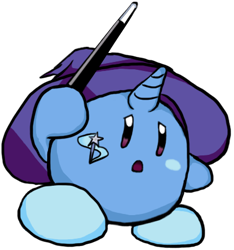 Size: 415x444 | Tagged: safe, artist:reyjjj, trixie, pony, unicorn, crossover, female, kirby, kirby (character), kirby trixie, kirbyfied, mare, solo, species swap