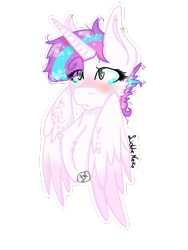 Size: 768x1024 | Tagged: safe, artist:liddieneko, princess flurry heart, bust, crying, ear piercing, earring, jewelry, older, piercing, simple background, solo, transparent background