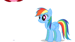 Size: 640x360 | Tagged: safe, artist:peculiarcarrot, derpibooru import, rainbow dash, pegasus, pony, animated, kirby, kirby (character), non-looping gif, surprised