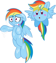 Size: 822x918 | Tagged: safe, artist:dfectivedvice, derpibooru import, rainbow dash, pegasus, pony, colored, crossover, implied vore, kirby, kirby (character), kirby dash, nintendo, post-vore, simple background, sketch, transparent background, video game