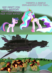 Size: 1024x1444 | Tagged: safe, artist:php74, twilight sparkle, 3d, crossover, gmod, halberd, kirby, ponyville, trollestia