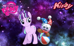 Size: 1440x900 | Tagged: safe, artist:arcgaming91, artist:illumnious, starlight glimmer, pony, unicorn, crossover, kirby, kirby star allies, marx