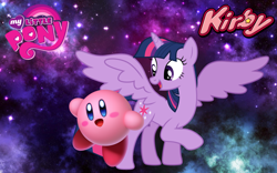 Size: 1440x900 | Tagged: artist needed, safe, artist:arcgaming91, twilight sparkle, twilight sparkle (alicorn), alicorn, crossover, kirby, kirby (character), kirby star allies, kirby twilight