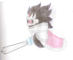 Size: 400x329 | Tagged: safe, artist:scintillor-destron, king sombra, pony, unicorn, crossover, dark matter, kirby, kirby's dream land 2, male, simple background, solo, traditional art, white background