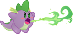 Size: 600x281 | Tagged: safe, artist:jrk08004, spike, crossover, kirby, kirby (character), kirby spike, kirbyfied, nintendo, simple background, solo, species swap, transparent background, video game