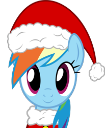 Size: 6979x8464 | Tagged: safe, artist:pink1ejack, part of a set, rainbow dash, pegasus, pony, absurd resolution, cute, dashabetes, hat, looking at you, santa hat, simple background, solo, transparent background