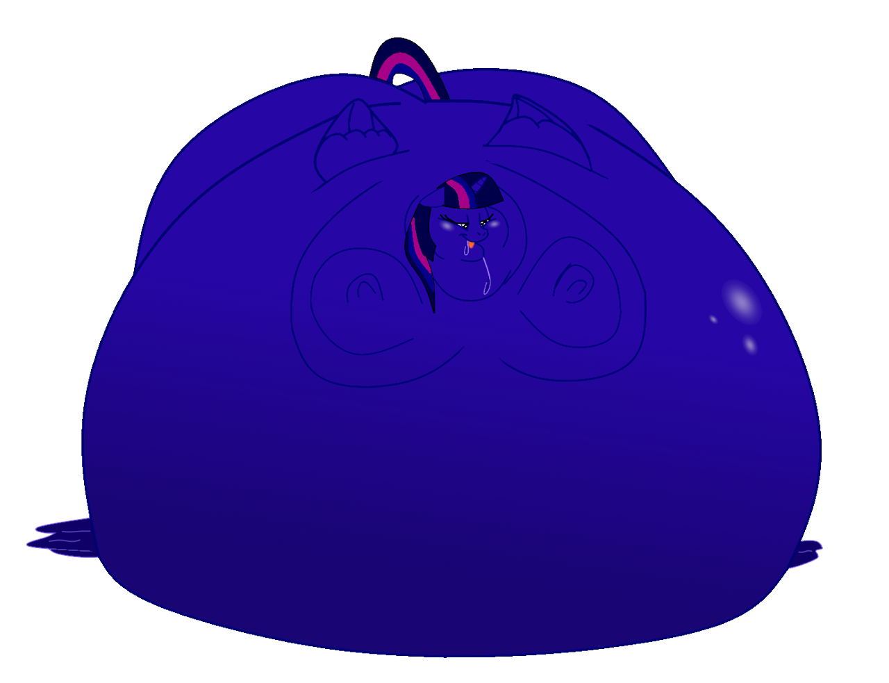 136133 - suggestive, artist:anon06952, artist:calorie, twilight sparkle, twilight  sparkle (alicorn), alicorn, pony, belly, belly bed, bingo wings, blueberry  inflation, blushing, chubby cheeks, fat, female, huge butt, immobile,  impossibly large belly ...