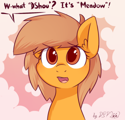 Size: 960x920 | Tagged: safe, artist:dsp2003, oc, oc only, oc:meadow stargazer, earth pony, pony, bust, comic, female, open mouth, portrait, single panel, solo, style emulation