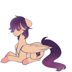 Size: 1000x1000 | Tagged: safe, artist:cinnamonsparx, oc, oc only, oc:star shift, pegasus, pony, eyes closed, female, mare, prone, solo