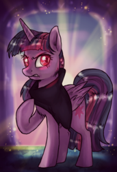 Size: 794x1158 | Tagged: safe, artist:not-ordinary-pony, idw, twilight sparkle, twilight sparkle (alicorn), alicorn, pony, ponies of dark water, evil, looking at you, solo, twilight is anakin, tyrant sparkle