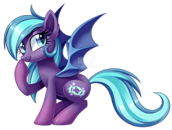 Size: 1600x1219 | Tagged: safe, artist:centchi, oc, oc only, oc:snarky sweets, bat pony, pony, bat pony oc, female, mare, simple background, solo, transparent background, watermark