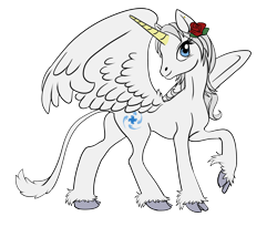 Size: 2894x2376 | Tagged: safe, artist:whitemew, oc, oc only, oc:white platinum, alicorn, pony, 2017 community collab, alicorn oc, derpibooru community collaboration, high res, leonine tail, looking at you, simple background, smiling, solo, transparent background, unshorn fetlocks